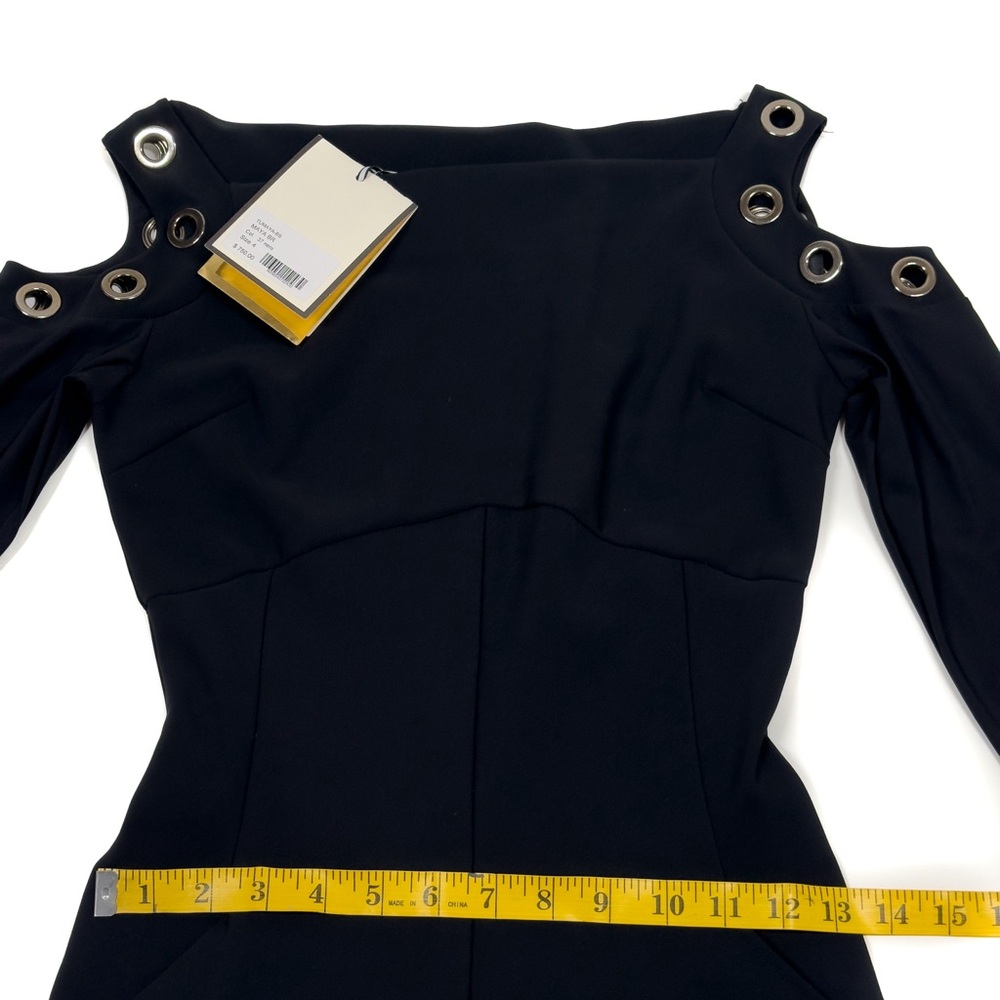 Chiara Bona La Petite Robe Maya Off The Shoulder Jumpsuit Size 40/US 4 Black NWD - Picture 8 of 14